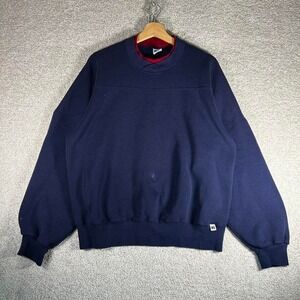 Vintage 90s Russell athletic navy blue double neck essential crewneck sweatshirt